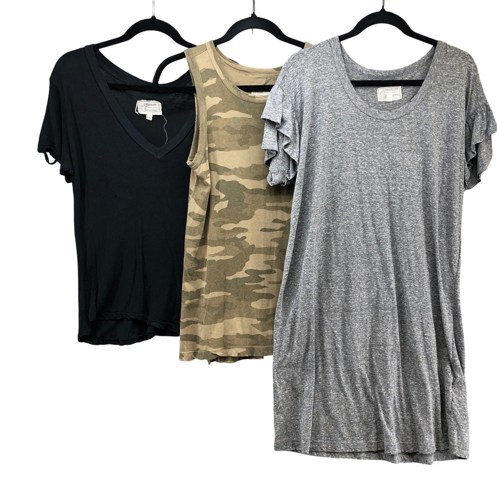 Current/Elliott Tops Bundle Womens 0 1 Small Multi-Color Camo Ruffle Edgy Casual